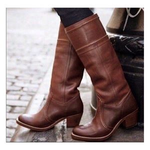 Frye Jane stitch pull on tall leather boots 6.5